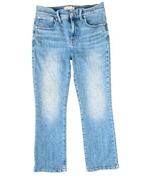 Madewell Mid Rise Kick Out Jeans Womens 28 Light Wash Straight Leg Stretch Denim